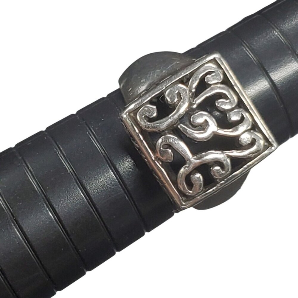 Sterling Silver Ring Square Swirl Open Scroll Work Sz 7.75 Designer Statement - Picture 9 of 9